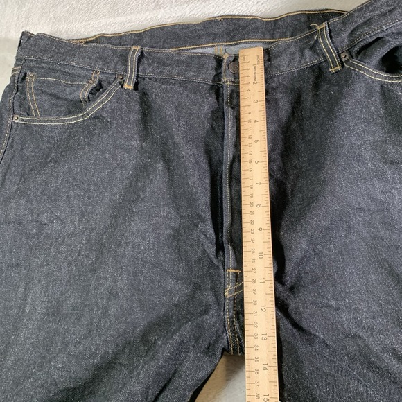 Levis 501 Jeans Mens 46x34(46x32) Black Button Fly Straight Denim 100% Cotton - Picture 4 of 13